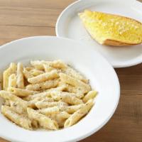 Penne Alfredo · A Johnny Brusco's favorite. Penne noodles with creamy alfredo sauce. 850 cal.