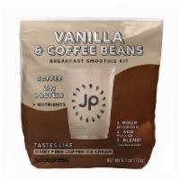 Jp Vanilla Protein W/ Coffee Beans Smoothie Ready To Blend (16 Oz) · Coffee beans, plant protein, maca, cinnamon, vanilla, pumpkin butter, frozen banana, chicory...