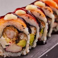 Osaka Roll · nori, eel, avocado, kanikama, cream cheese, shrimp, salmon.