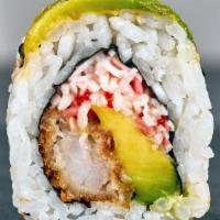 Dragon Roll · Nori, tempura shrimp, avocado, spicy mayo, eel sauce.