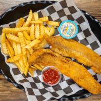 3 Piece Fish Meal · With fries and tartar sauce.