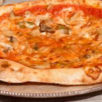 Pizza Fungi Montasio · Wild Mushrooms, Fior di Latte, Montasio, Truffle Oil