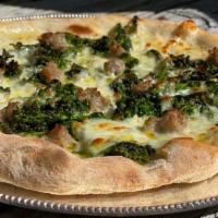 Pizza Salsiccia Rapini · Italian Sausage, Broccoli Rabe, Provolone