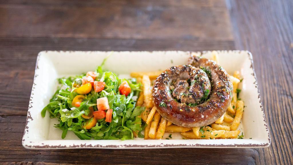 Salsiccia	 · White Italian Sausage (Served with Rosemary Parmesan Fries & House Salad )
