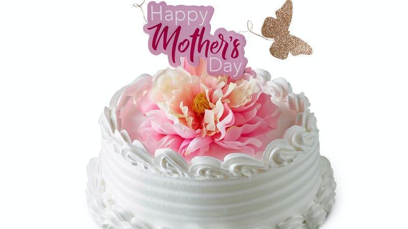 Mom’S Day Bouquet · Picture Mom's face as she blossoms with excitement! Our Mom's Day Bouquet cake is a gorgeous floral statement, with a message for Mom adorned with butterflies. Customize with her favorite cake flavor, ice cream, and mix-ins