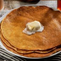 49Er Flapjacks Pancake · 3 packs of thin, light, and delicious pancake that fills the entire plate. Served with butte...