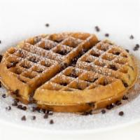 Chocolate Chip Waffle · Our waffle filled and topped with Hershey’s® mini chocolate chips. Lightly dusted with powde...