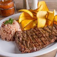 Big Hunter Churrasco Steaks · Ten ounces charbroiled flap meat steak. Entrees served with two side.
