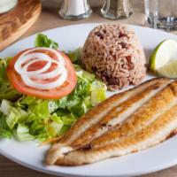 Grilled Fish Fillet · Entrees served with two sides.