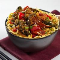 Vegan Chow Mein Stir Fry Noodle Bowl · Make it Vegan! Stir fry vegetables with garlic-sesame sauce over chow mein noodles.