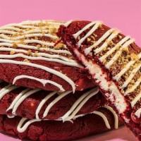 Red Velvet · Signature red velvet dough mixed with white chocolate chips and stuffed with homemade cheese...