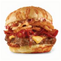 Big Bacon Cheddar Cheeseburger · A quarter-pound* of fresh, never-frozen beef, covered in creamy cheddar cheese and bacon jam...