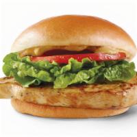 Grilled Chicken Sandwich · Herb-marinated grilled chicken breast topped with smoky honey mustard, crisp spring mix, and...