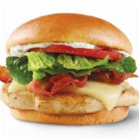 Grilled Asiago Ranch Chicken Club · A sizzling chicken breast grilled to perfection, with thick Applewood smoked bacon, Asiago c...