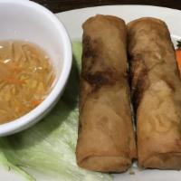 Vietnamese Egg Rolls (2 Rolls) · Stuffed with ground pork, chicken, shrimp, crab meat, blended with Asian, spices. Served wit...
