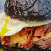 Sunny Burger · JSB beef patty, American cheese, bacon, and fried egg drizzled with honey and your favorite ...