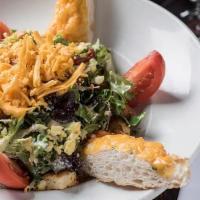 Large Penthouse Salad® · Tomatoes, eggs, colby cheese, bacon, homemade croutons, choice of dressing. Add Chicken, Sal...