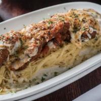 Chicken Parmesan	 · Breaded and fried chicken breast, served with angel hair pasta, alfredo, marinara, mozzarell...