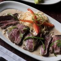 Steak Labouchere	 · Seared USDA Prime steak with angel hair pasta, garlic butter, sauteed mushrooms and Labouche...