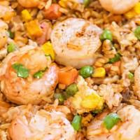 Shrimp Fried Rice · Shrimp, onions, broccoli, rice.