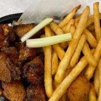 Chicken Wings Basket (10 Pcs) · Served with hush puppies, cole slaw and cajun, regular or sweet potato fries (no substitutio...