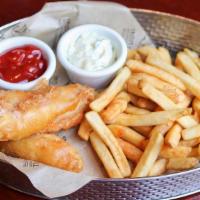 Fish And Chips · Vienna Red™ Lager battered haddock, fries, remoulade sauce