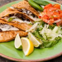 Spinach Quesadilla · Fresh spinach, grilled onions, grilled mushrooms, and cheese grilled to perfection and serve...