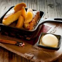 Torrejas · dulce de leche soaked french toast, maple caramelized apples, cinnamon ice cream