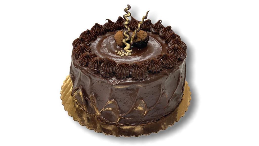 Chocolate Fudge Cake · 3-layer Chocolate cake filled and iced with a rich chocolate fudge.