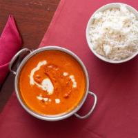 Chicken Tikka Masala · Barbecue chicken cubes cooked in rich tomato creamy sauce.