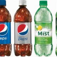 Soft Drinks · 0 cal. Pepsi, Diet Pepsi, Sierra Mist, dr pepper, Mountain Dew, root beer.