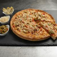Vegan Tuscany Pizza · Vegan. Sarpino's traditional pan pizza is baked to perfection with Daiya mozzarella cheese a...