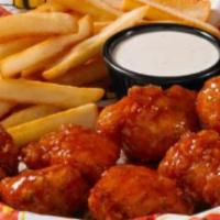 Boneless Wings & Fries Combo (710-2240 Cals) · Our boneless wings, tossed with your choice of sauce. Served with seasoned fries & choice of...