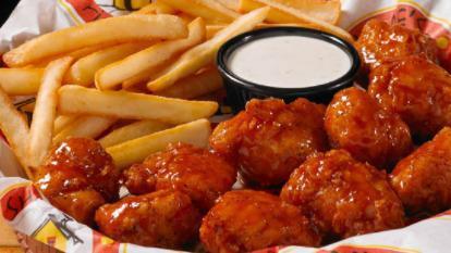 Boneless Wings & Fries Combo (710-2240 Cals) · Our boneless wings, tossed with your choice of sauce. Served with seasoned fries & choice of ranch or blue cheese dressing.