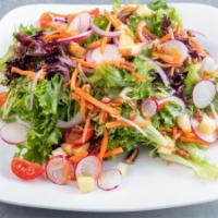 Tavern Salad · local lettuce, tomato, candied pecans, apples, carrot, radish, vinaigrette on side