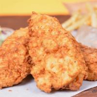 3 Jumbo Tender · 3 of our famous jumbo, buttermilk herb marinated, hand-breaded chicken tenders. Choice of Di...