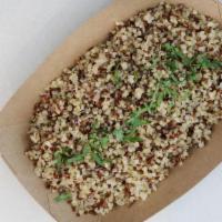 Organic Quinoa · Steamed organic red & white quinoa