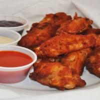 Chicken Wings · With buffalo sauce and blue cheese.