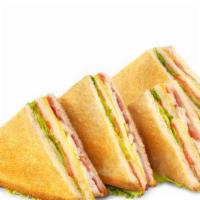 Club Sandwich · Toasted bread layered with ground chicken or beef, lettuce, tomatoes and our house special c...