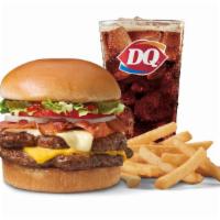 Bacon Two Cheese Deluxe 1/3Lb*  Double Combo · A Signature Stackburger with two 100% seasoned real beef patties, topped with perfectly melt...
