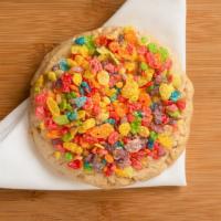 Taste The Rainbow Cookie · Fruity pebble. Our signature cookie dough mixed with white chocolate chips and topped with w...