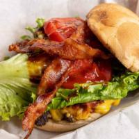 The Grove Burger · Beef patty, bacon, mac & cheese, twisted Barbecue,
lettuce & tomato.