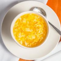 Egg Flower Soup · Egg flower in a delicious soup.