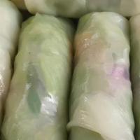 Fresh Basil Rolls · Spring mix salad, carrot, cucumber, rice noodles, wrap in soft rice paper, with hoisin-peanu...