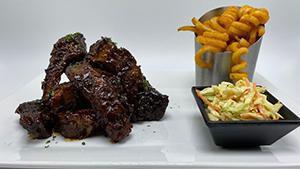 Bbq Rib Plate · Tender, slow cooked pork loin ribs basted with GameTime's signature honey BBQ sauce.