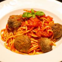 Spaghetti & Meatballs · Cheese and tomato sauce.