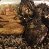 Jerk Chicken · Ender grilled or baked chicken marinated in Caribbean herbs and soaked in our special Jamaic...