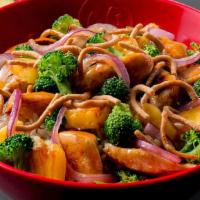Teriyaki Chicken · All natural white meat chicken with broccoli, green onion and pineapple in a sweet soy ginge...