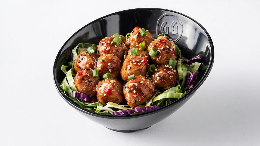 Dragon Balls · A dozen juicy meatballs tossed with our signature spicy Dragon sauce.