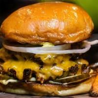 Smash Bacon Cheeseburger Combo · Smash burger with bacon, cheddar cheese, lettuce, tomatoes, onion, pickles, and mayo. Comes ...